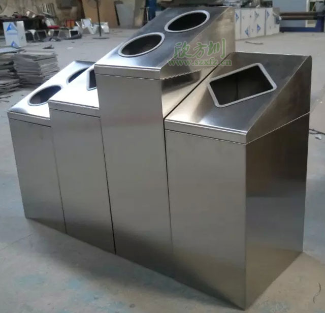 不銹鋼分類環(huán)?；厥胀?不銹鋼垃圾形狀投口垃圾桶
