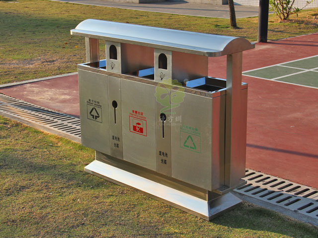 市政戶(hù)外三分類(lèi)不銹鋼垃圾桶