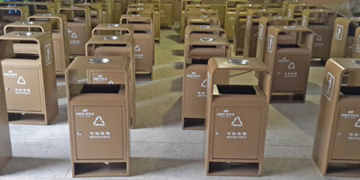 巽寮灣戶(hù)外單桶鋼制垃圾桶工廠生產(chǎn)圖