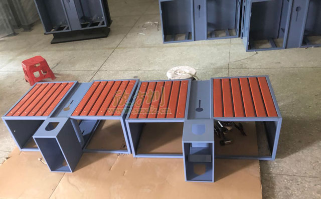 戶外鋼木分類(lèi)垃圾桶便于惠州植物園垃圾投放