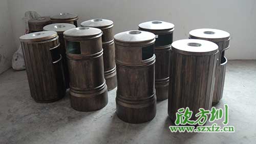  古意盎然，韶關(guān)園林仿銅玻璃鋼垃圾桶